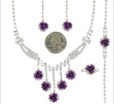Formal Rhinestone And Flower Necklace Set - All That Glitters - 5