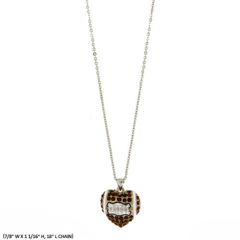 Football Heart Necklace - All That Glitters