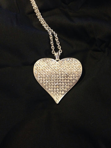 Waved Plate Stone Heart Necklace - All That Glitters