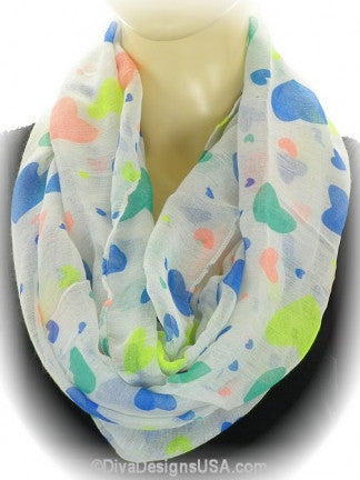 Heart Print Infinity Scarf - All That Glitters - 1