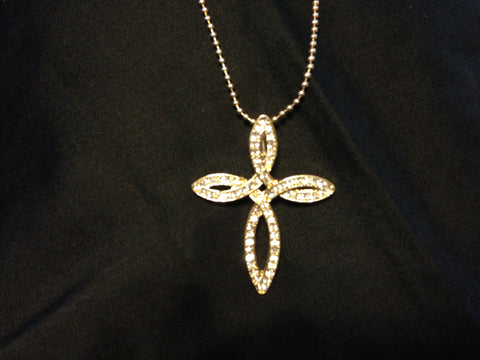 Antique Cross Rhinestone Necklace - All That Glitters