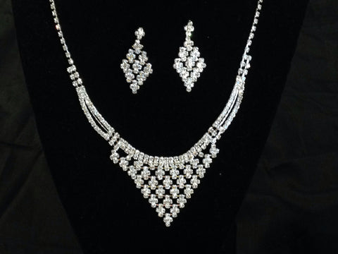 Formal Rhinestone Necklace And Earring Set - All That Glitters