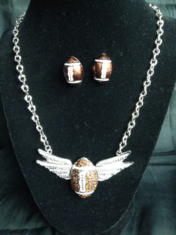 Football Wings Necklace Set - All That Glitters