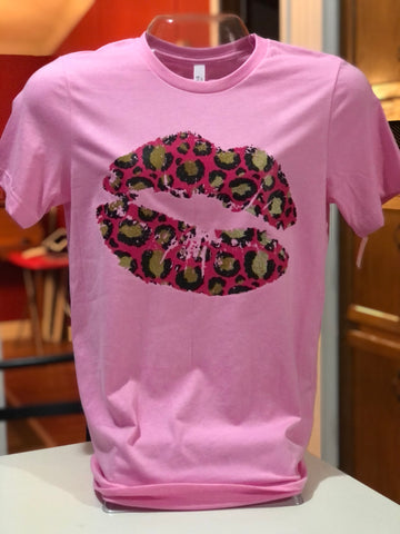 Pink Leopard Lips T-shirt
