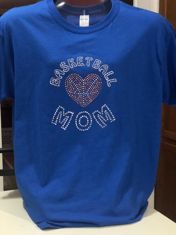 Rhinestone Basketball Mom T-shirt