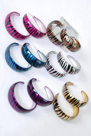 Zebra Print Loop Earrings - All That Glitters