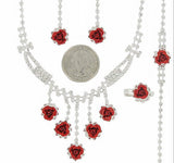 Formal Rhinestone And Flower Necklace Set - All That Glitters - 2