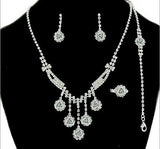 Formal Rhinestone And Flower Necklace Set - All That Glitters - 4