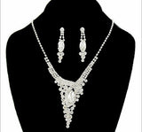Rhinestone Necklace and Earring Set - All That Glitters - 1