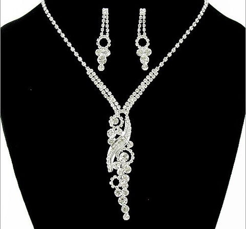Rhinestone Necklace and Earring Set - All That Glitters - 4