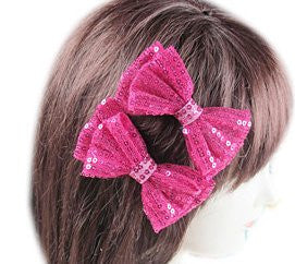 Sequin Hair Bow Set - All That Glitters - 1