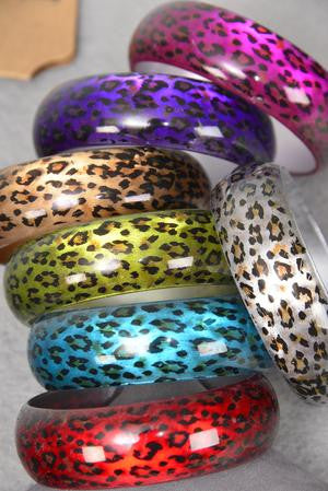 Acrylic Leopard Bangle Bracelet - All That Glitters