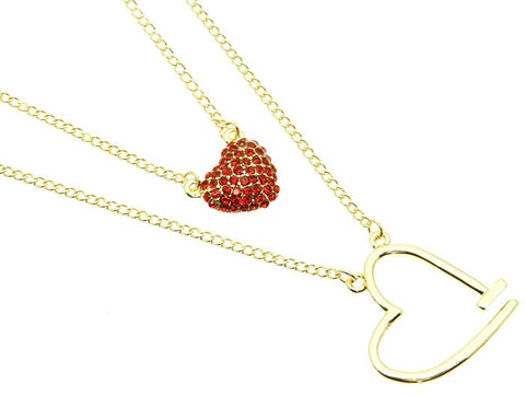 Double Chain Heart Necklace - All That Glitters