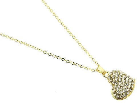 Crystal Heart Charm Necklace - All That Glitters