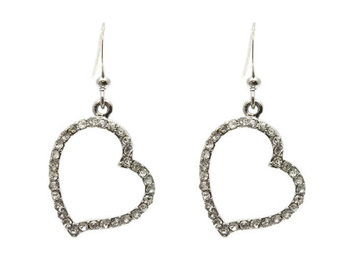 Crystal Heart Dangle Earrings - All That Glitters