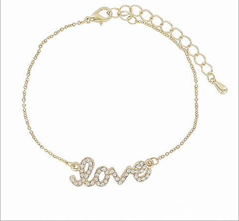 Crystal Stone Love Accent Bracelet - All That Glitters