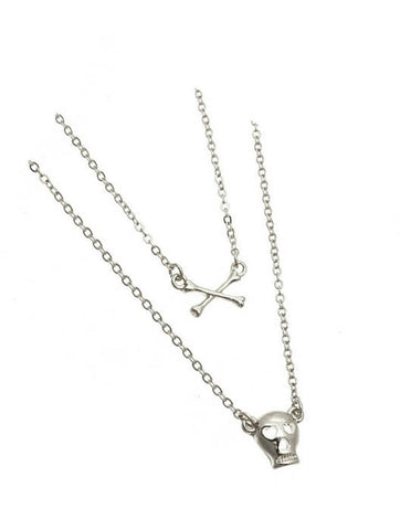 Skull And Crossbones Necklace - All That Glitters