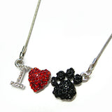 I Love Paw Print Necklace - All That Glitters - 1