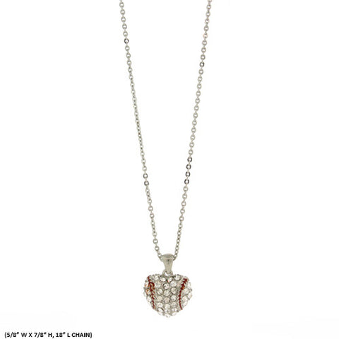 Baseball Heart Necklace - All That Glitters