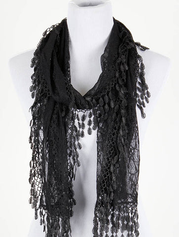 Lace Fringe Scarf - All That Glitters - 1
