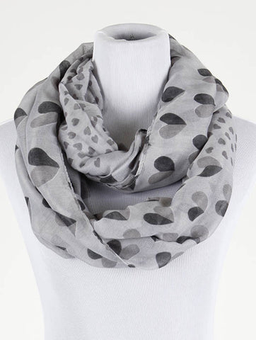 Heart Print Infinity Scarf - All That Glitters