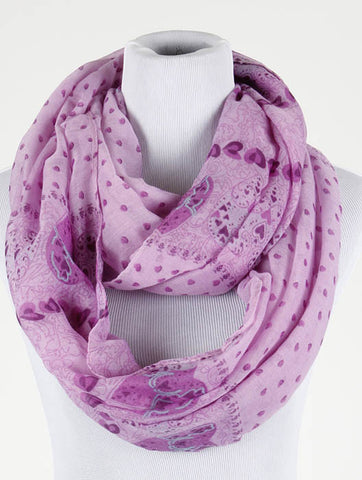Heart Print Infinity Scarf - All That Glitters - 2