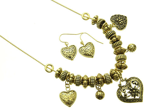 Heart Earring and Necklace Set - All That Glitters