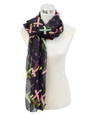 Oblong Cross Print Scarf - All That Glitters - 5