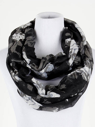 Rose Print Infinity Scarf - All That Glitters - 1