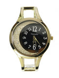 Floating Crescent Crystal Trim Bangle Watch - All That Glitters - 1