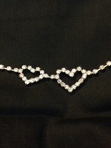 Crystal Stud Double Heart Bracelet - All That Glitters