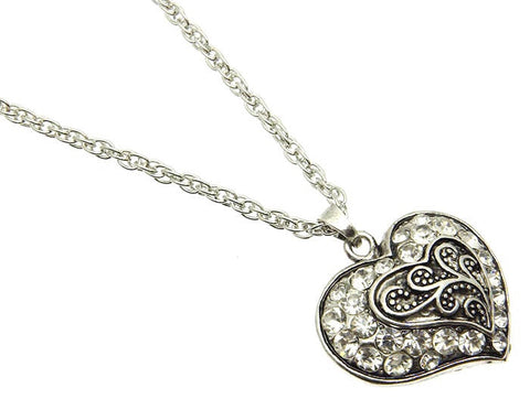 Marcasite Heart Necklace - All That Glitters