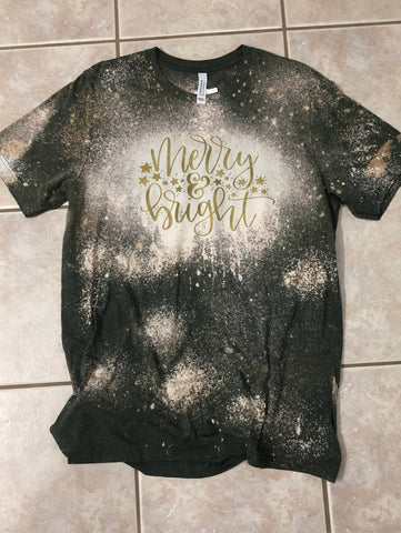 Merry and Bright Bleached T-Shirt